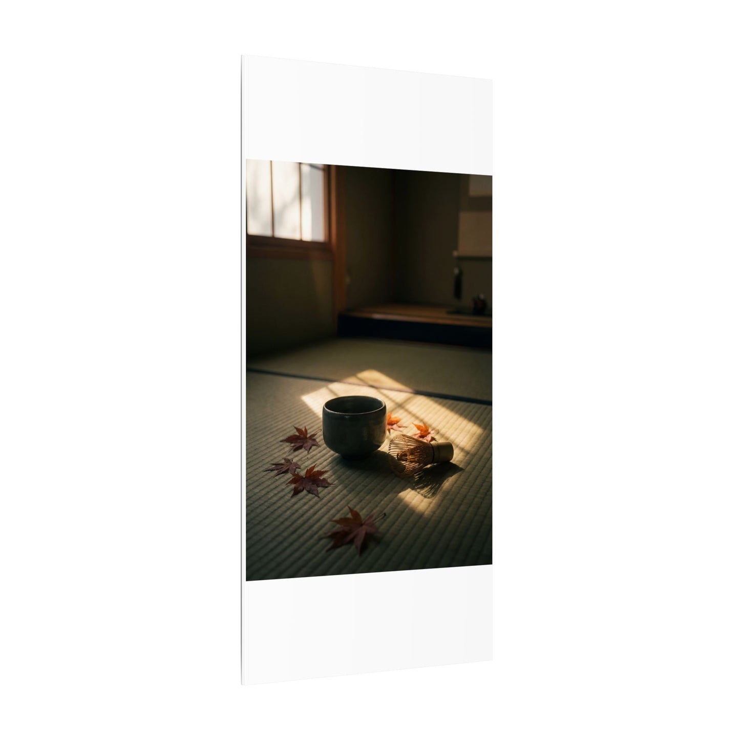 Dark Japandi Tea Ceremony in Golden Hour | Moody Minimal Canvas Art