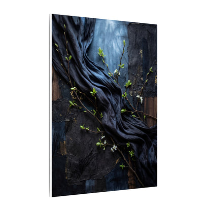 Spring Silk Drape Dark Texture Canvas Art | Atmospheric Decor