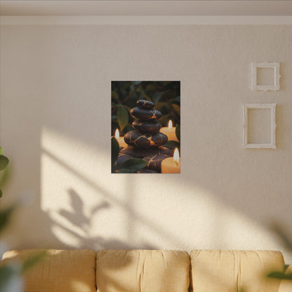 Summer River Stones Gold Vein Canvas Art | Philosophical Decor