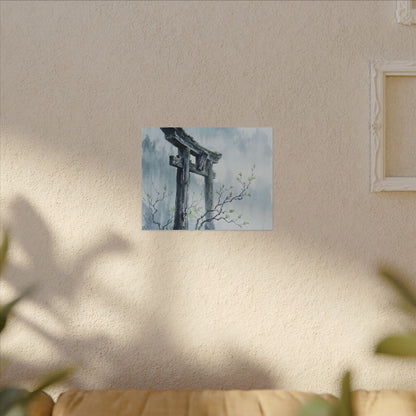 Torii Gate Canvas Art | Spring Zen Sumi E Art