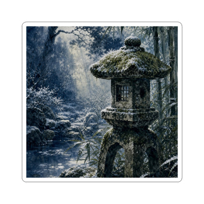 Zen Stone Lantern in Dappled | Sumi E Sticker