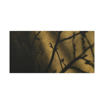 Golden Hour Shadow Play Canvas Art - Dark Japandi Seijaku