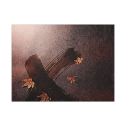 Moody Ink Brushstroke Canvas Art - Moody Minimal Dark Japandi Art Print