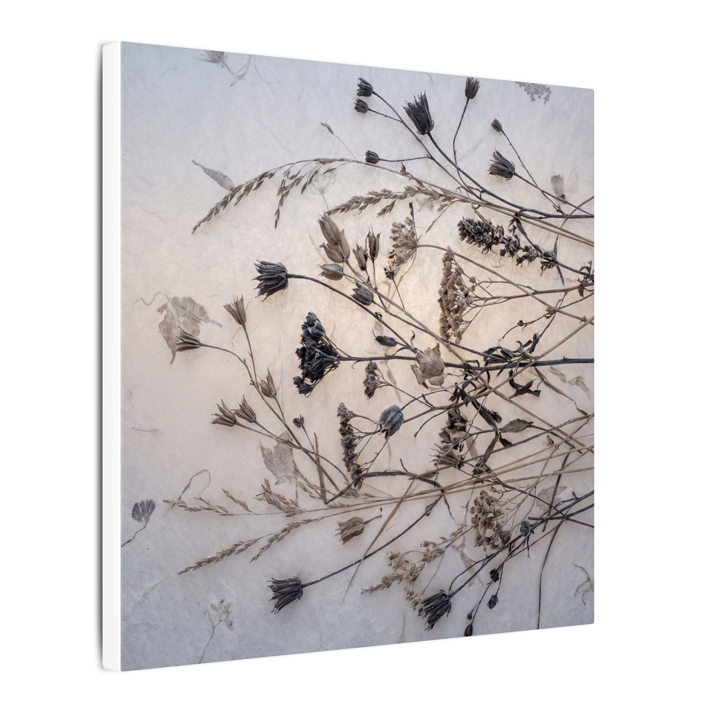 Elegant Dried Flowers Canvas Art - Japanese Pattern Japandi