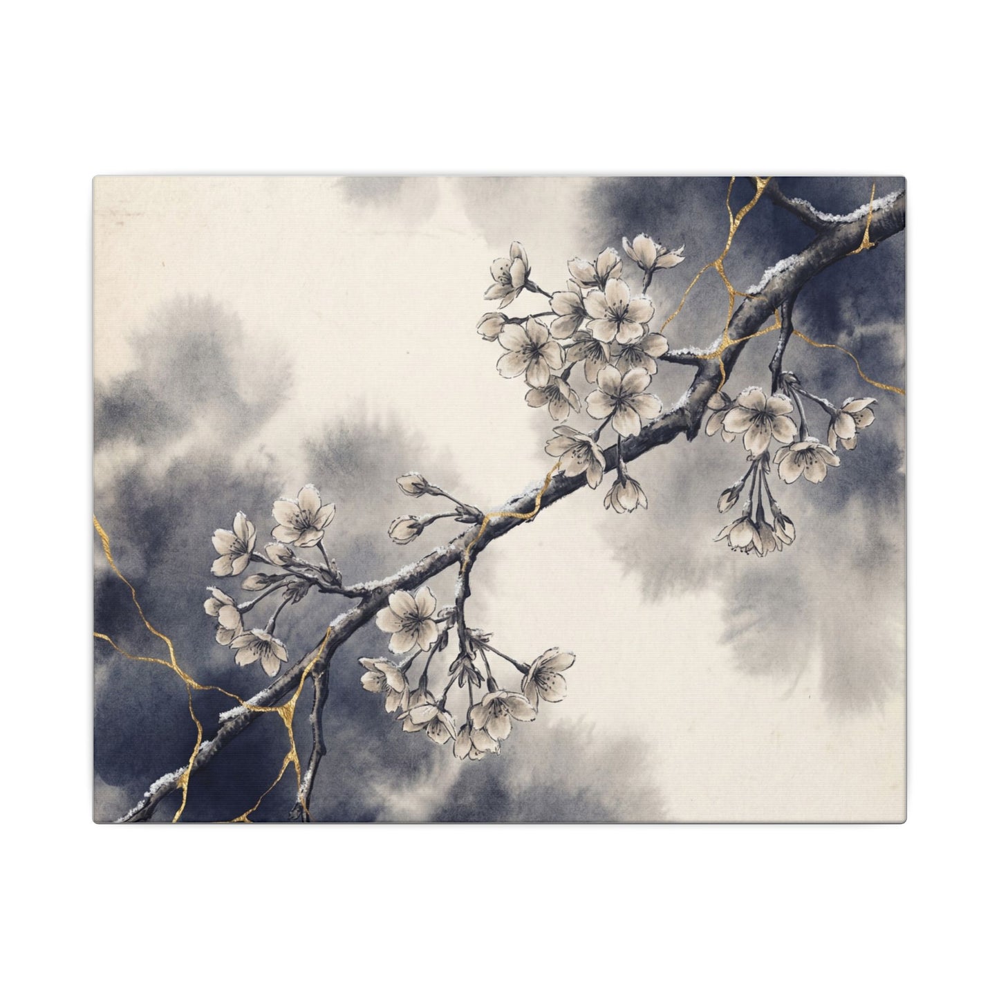Ma Cherry Blossom Canvas Art - Kintsugi Gold Vein