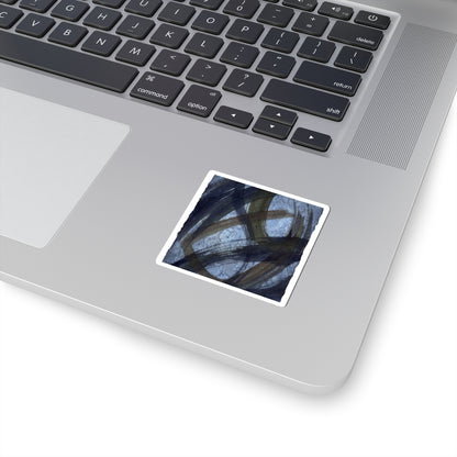 Sophisticated Ink Brushstroke Sticker - Shadow Zen Dark Japandi
