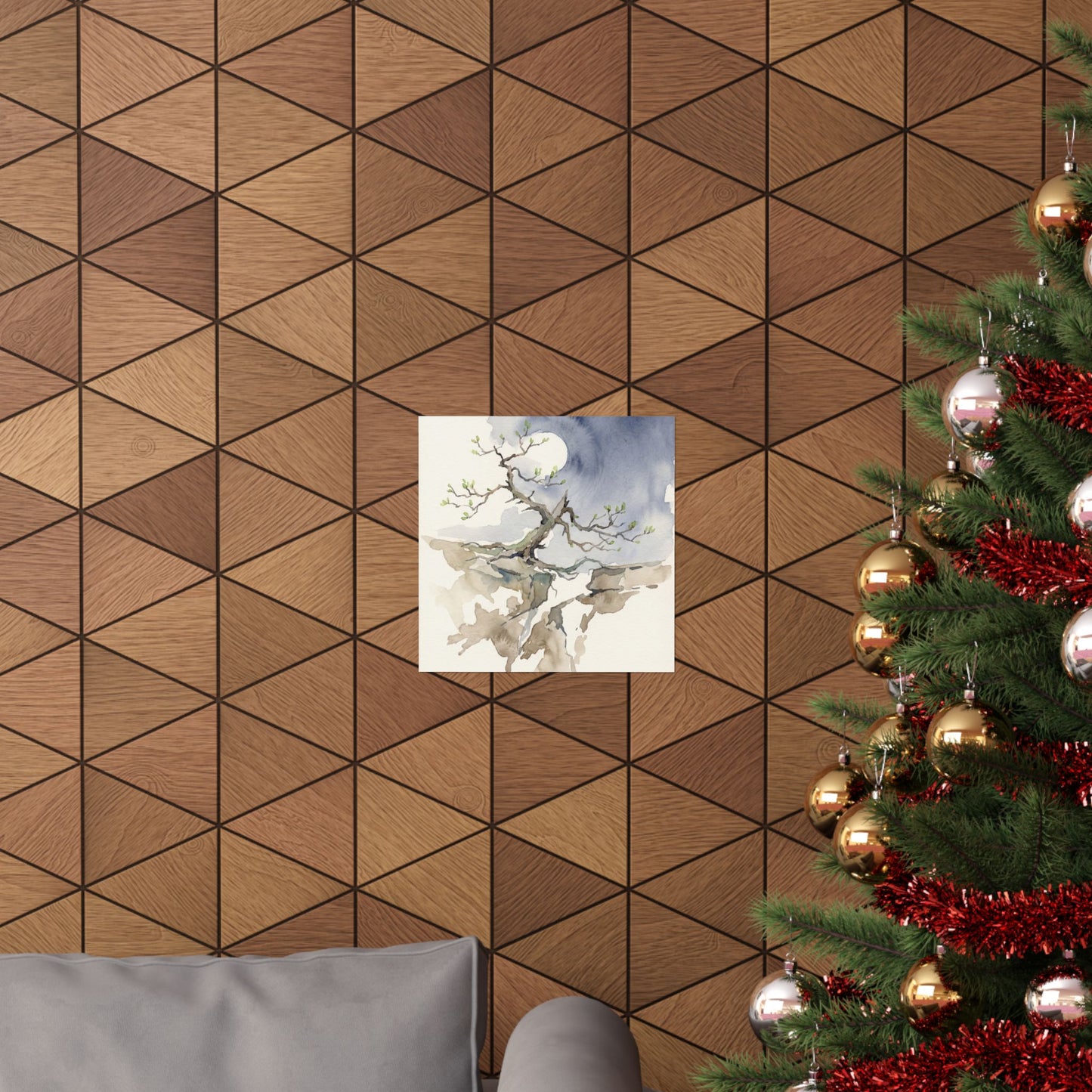 Pine Tree Spring Wall Art Print | Japandi Elegant Design