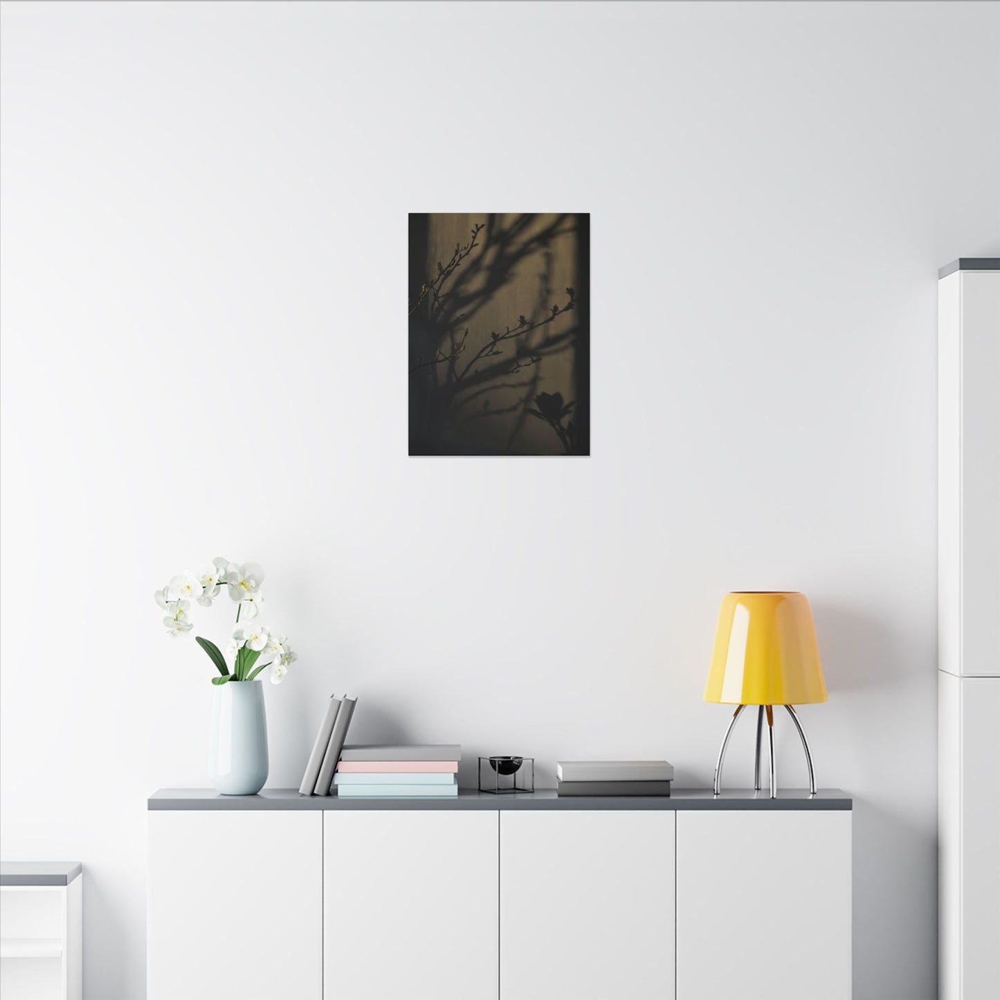 Seijaku Shadow Play Canvas Art - Dark Japandi Charcoal Ink
