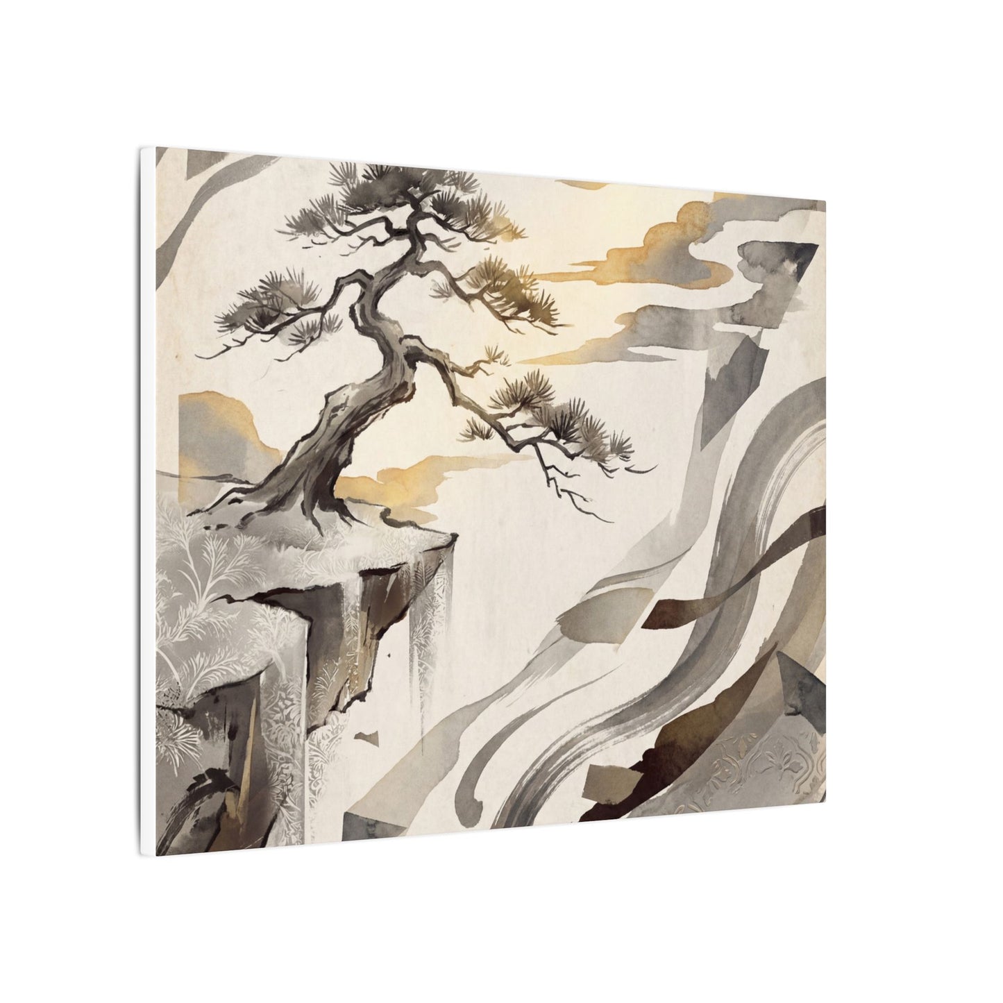 Golden Hour Pine Tree Canvas Art - Japandi Seijaku
