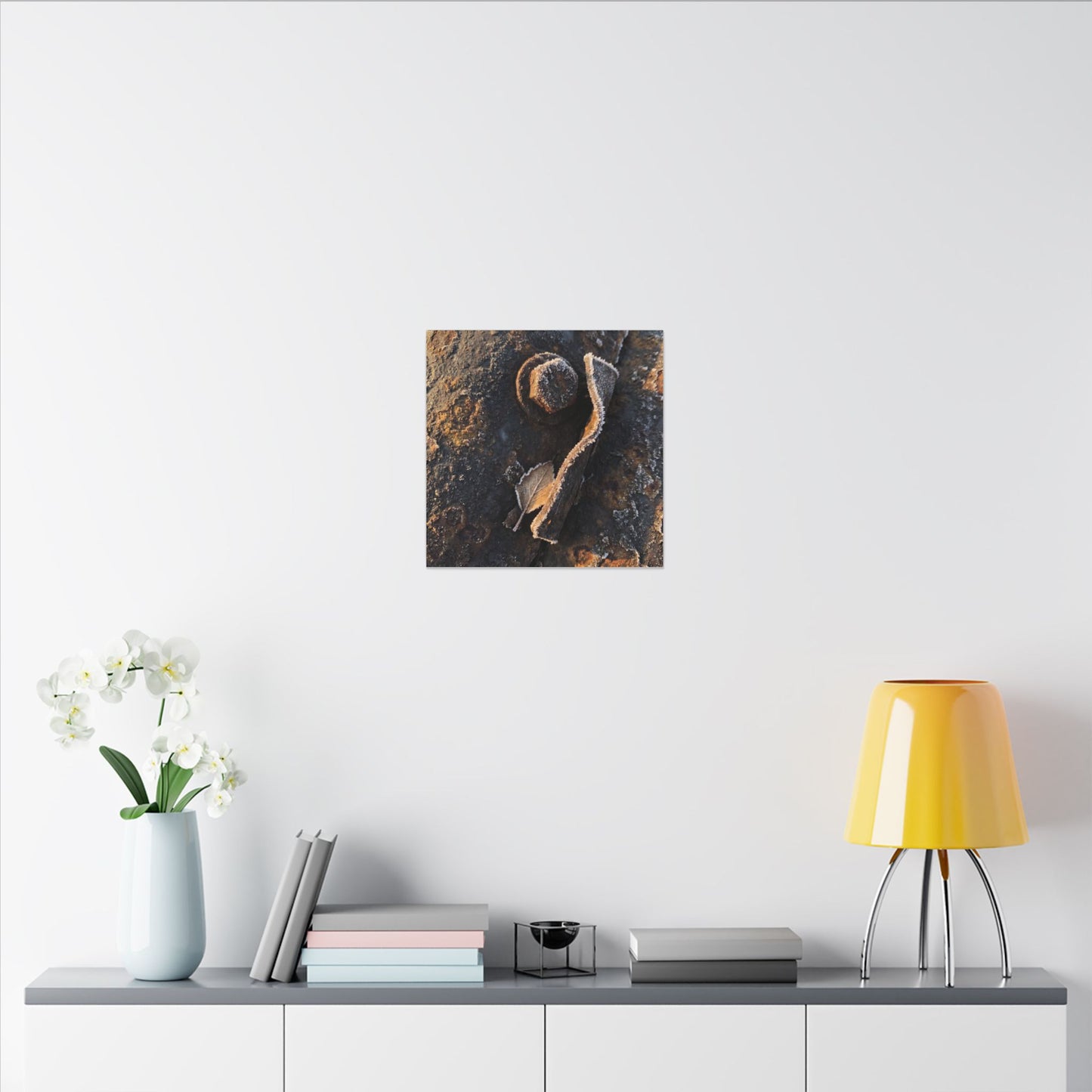 Moody Rust Patina Canvas Art - Moody Minimal Dark Japandi