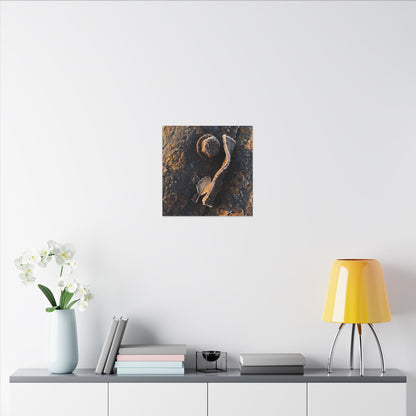 Moody Rust Patina Canvas Art - Moody Minimal Dark Japandi