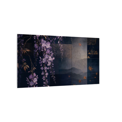 Dawn Wisteria Canvas Art - Dark Japandi Fukinsei