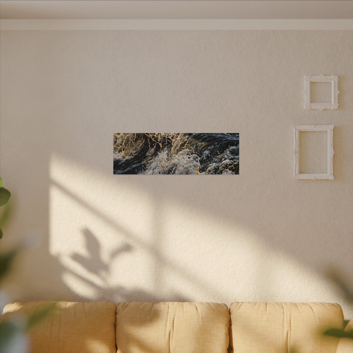 Ocean Wave Winter Canvas Art | Kintsugi Artful Design