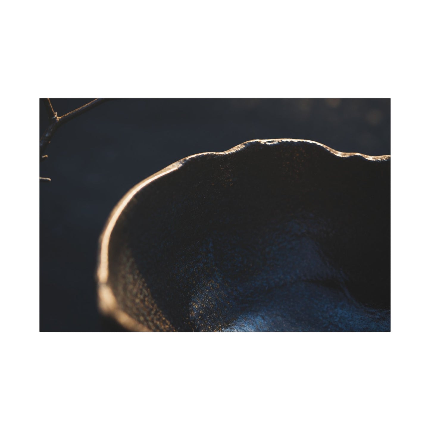 Ma Ceramic Bowl Canvas Art - Dark Japandi Shadow Zen
