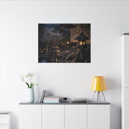 Seijaku Moonlit Garden Canvas Art - Kintsugi Gold Vein