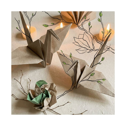Spring Paper Fold Minimal Line Wall Art Print | Cozy Decor