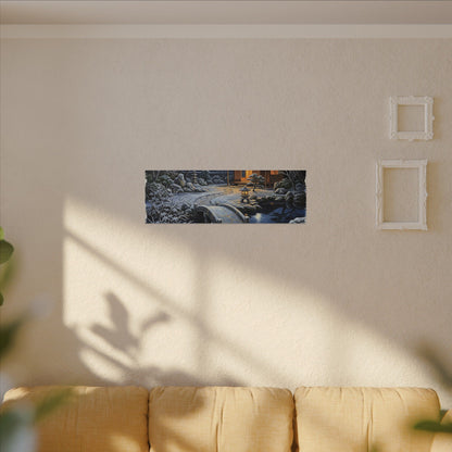 Moonlit Garden Winter Canvas Art | Kintsugi Artful Design