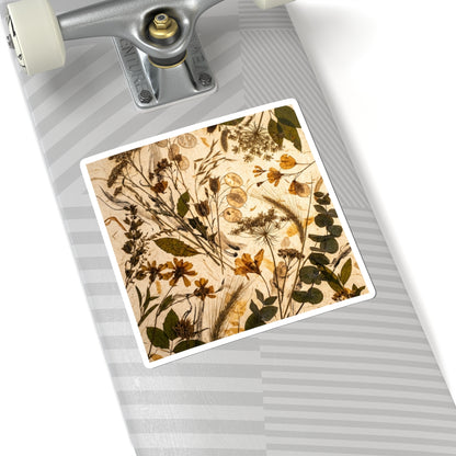 Mono No Aware Dried Flowers Sticker - Japandi Japanese Pattern