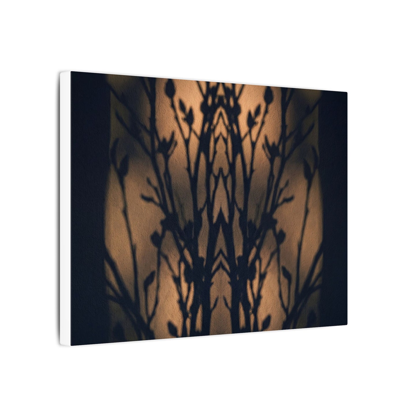 Dark Japandi Shadow Play in Golden Hour | Shadow Zen Canvas Art