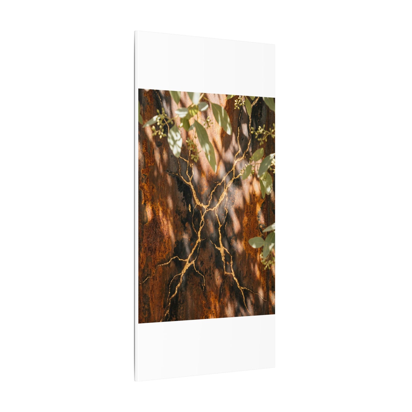Kanso Rust Patina Canvas Art - Kintsugi Gold Vein