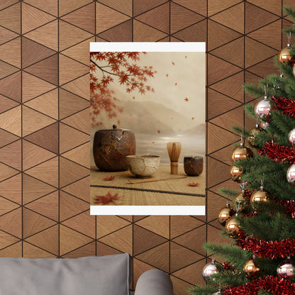 Kintsugi Tea Ceremony in Overcast | Gold Vein Wall Art Print