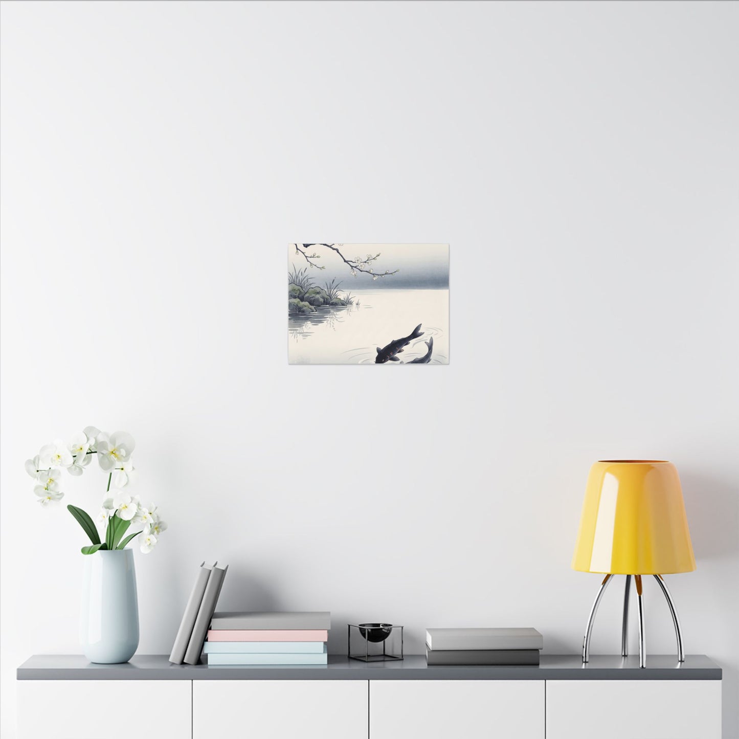 Ma Koi Pond Canvas Art - Zen Ukiyo E Inspired