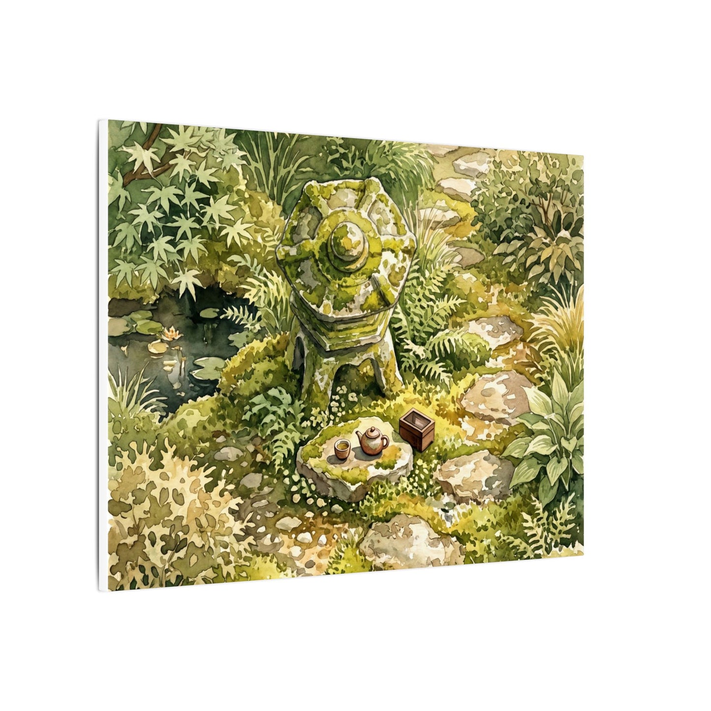 Datsuzoku Stone Lantern Canvas Art - Japandi Watercolor