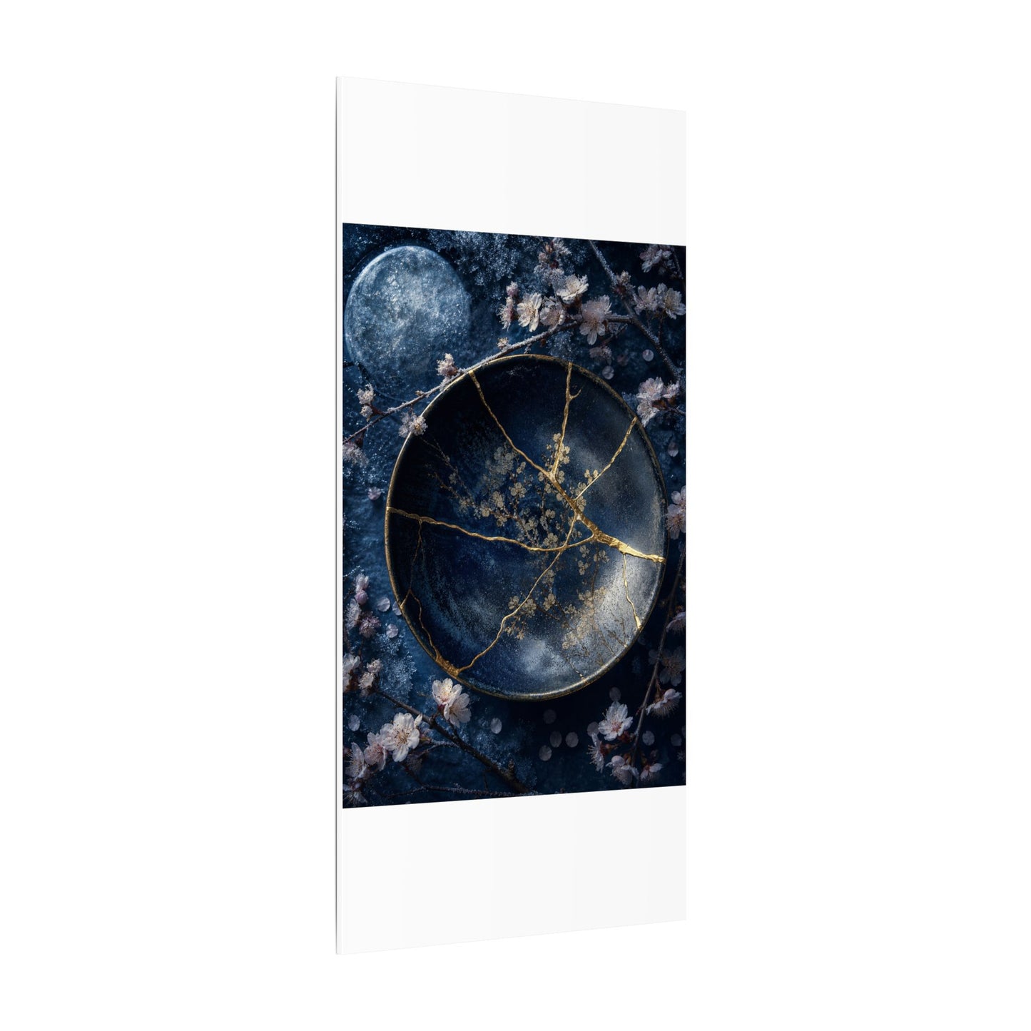 Cherry Blossom Winter Canvas Art | Kintsugi Philosophical Design