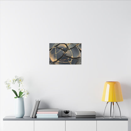 Broken Pottery Winter Canvas Art | Kintsugi Resilient Design