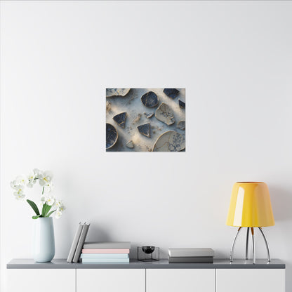 Broken Pottery Canvas Art | Winter Kintsugi Gold Vein Art
