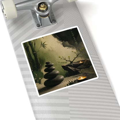 River Stones Sticker | Spring Zen Karesansui Art