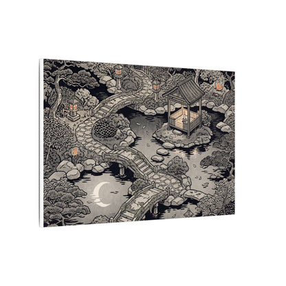 Moonlit Garden Ukiyo E Inspired Canvas Art | Serene Zen Art