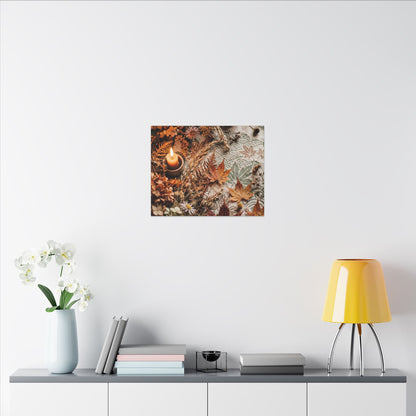 Candlelight Dried Flowers Canvas Art - Japandi Seijaku
