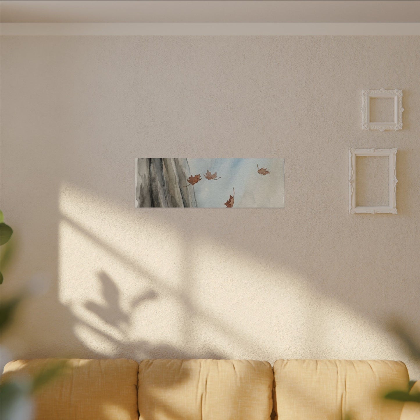 Ma Silk Drape Canvas Art - Japandi Watercolor