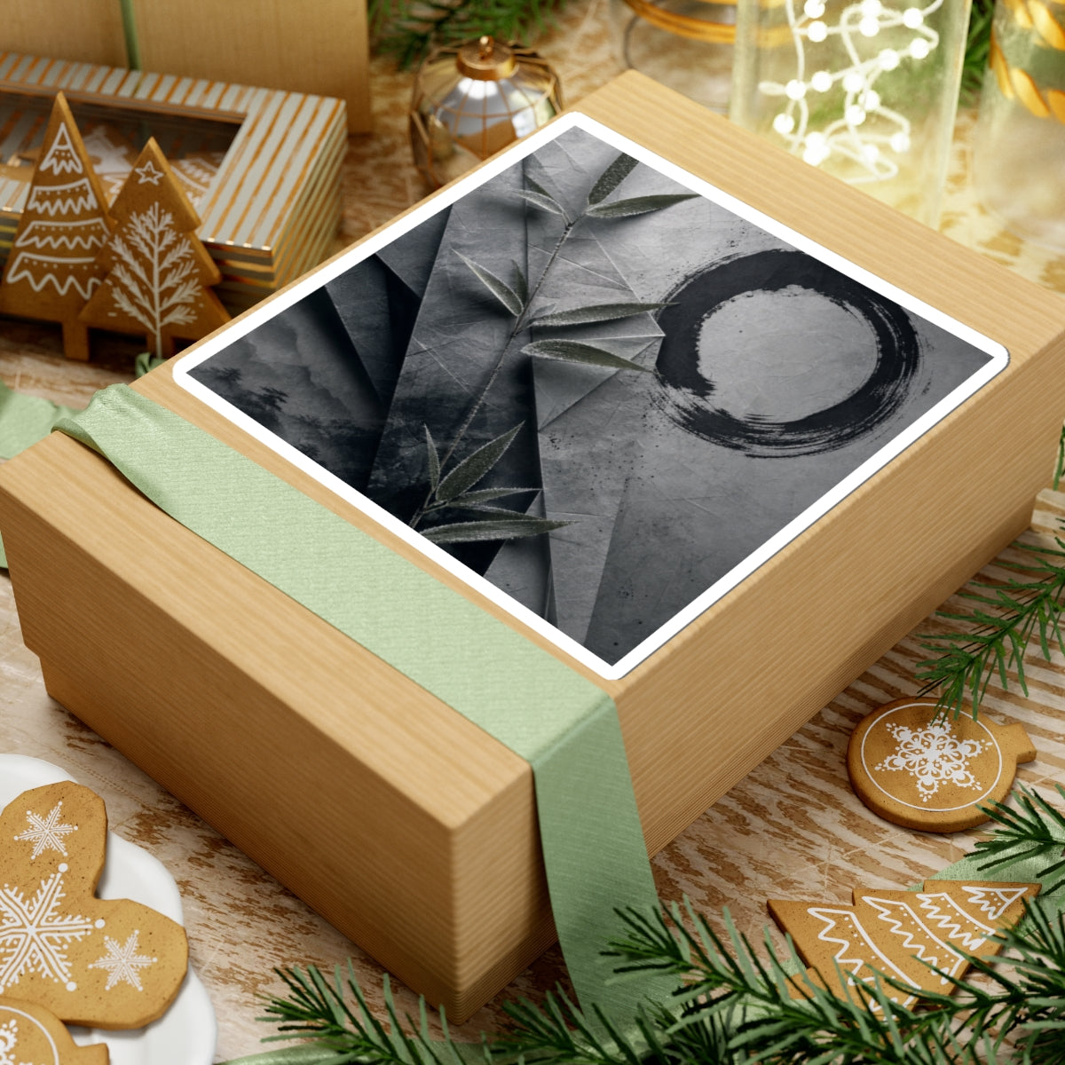 Winter Paper Fold Enso Sticker | Calm Decor