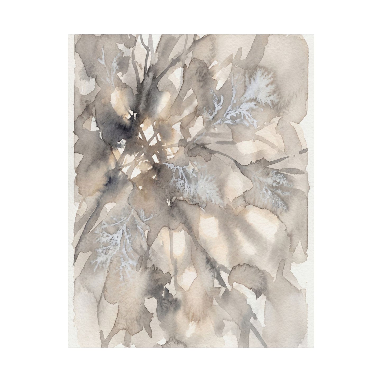 Shadow Play Wall Art Print | Winter Japandi Watercolor Art