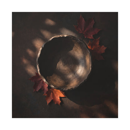 Ceramic Bowl Canvas Art | Autumn Dark Japandi Dark Texture Art