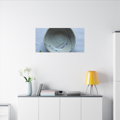 Spring Ceramic Bowl Minimal Line Canvas Art | Warm Decor