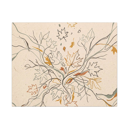 Warm Shadow Play Canvas Art - Minimal Line Japandi