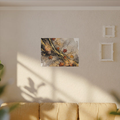 Cracked Earth Autumn Canvas Art | Japandi Warm Design