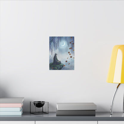 Zen Wisteria in Moonlight | Ukiyo E Inspired Canvas Art