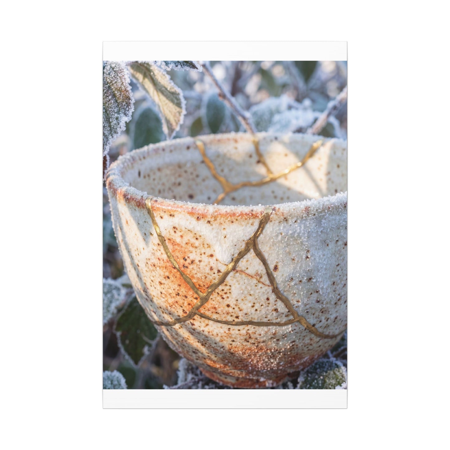 Resilient Ceramic Bowl Canvas Art - Gold Vein Kintsugi