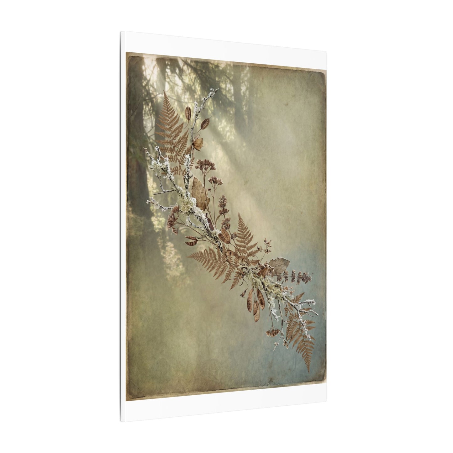 Winter Dried Flowers Forest Whimsy Canvas Art | Earthy Decor