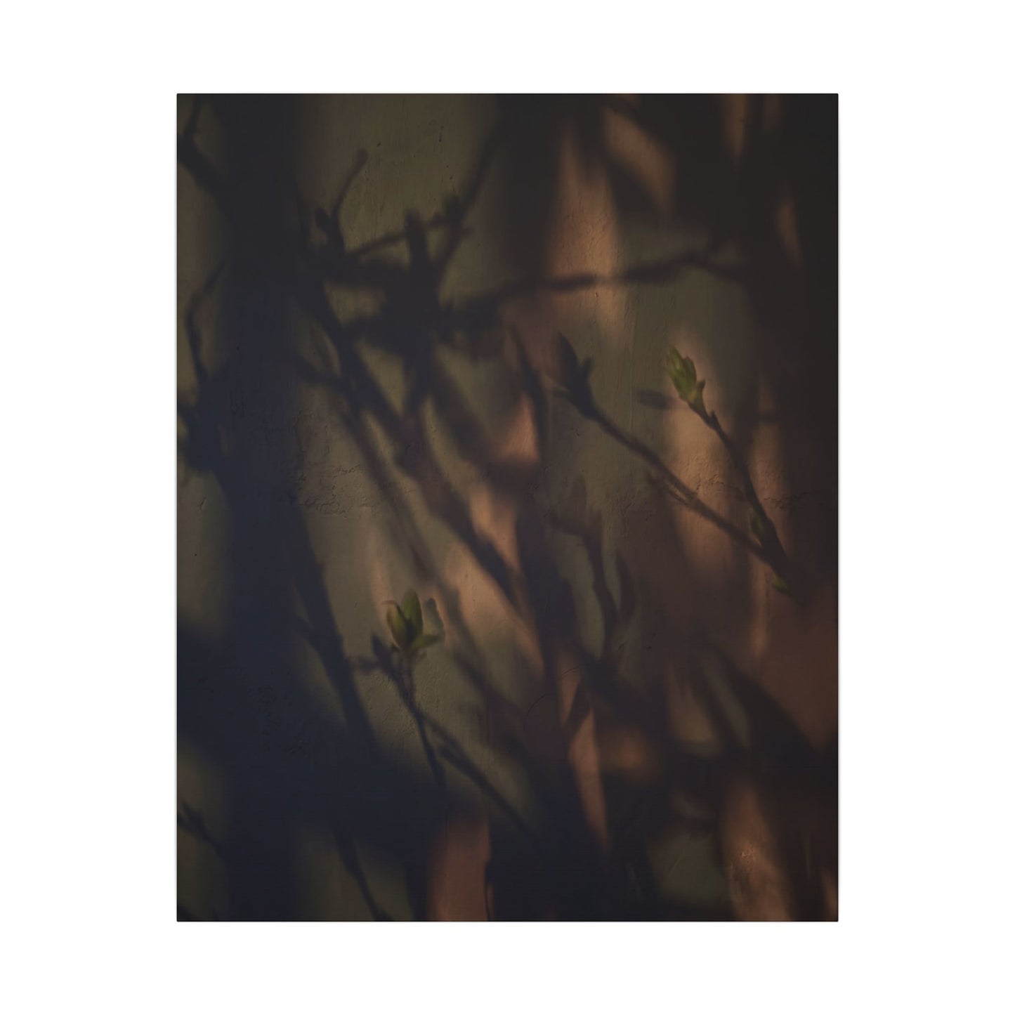 Candlelight Shadow Play Canvas Art - Dark Japandi Shibui