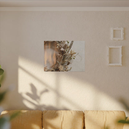 Dried Flowers Japanese Pattern Canvas Art | Neutral Japandi Art