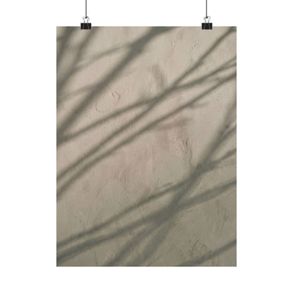 Winter Shadow Play Japanese Pattern Wall Art Print | Warm Decor