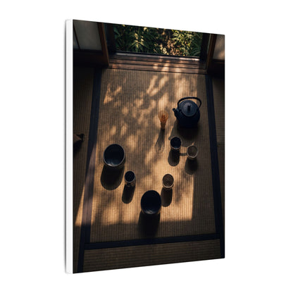 Shibui Tea Ceremony Canvas Art - Dark Japandi Shadow Zen