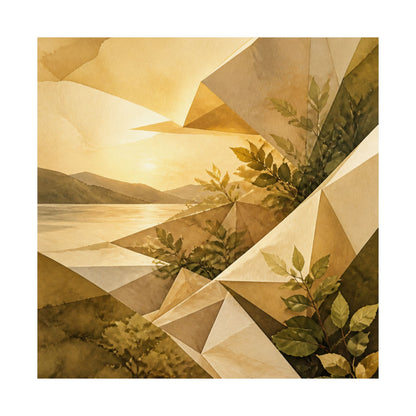 Golden Hour Paper Fold Wall Art Print - Japandi Ma