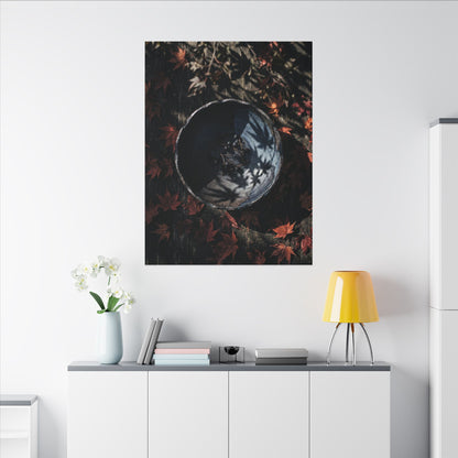 Autumn Ceramic Bowl Shadow Zen Canvas Art | Bold Decor