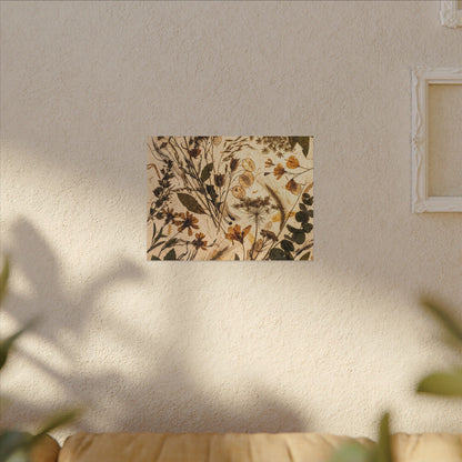 Dried Flowers Summer Canvas Art | Japandi Neutral Design